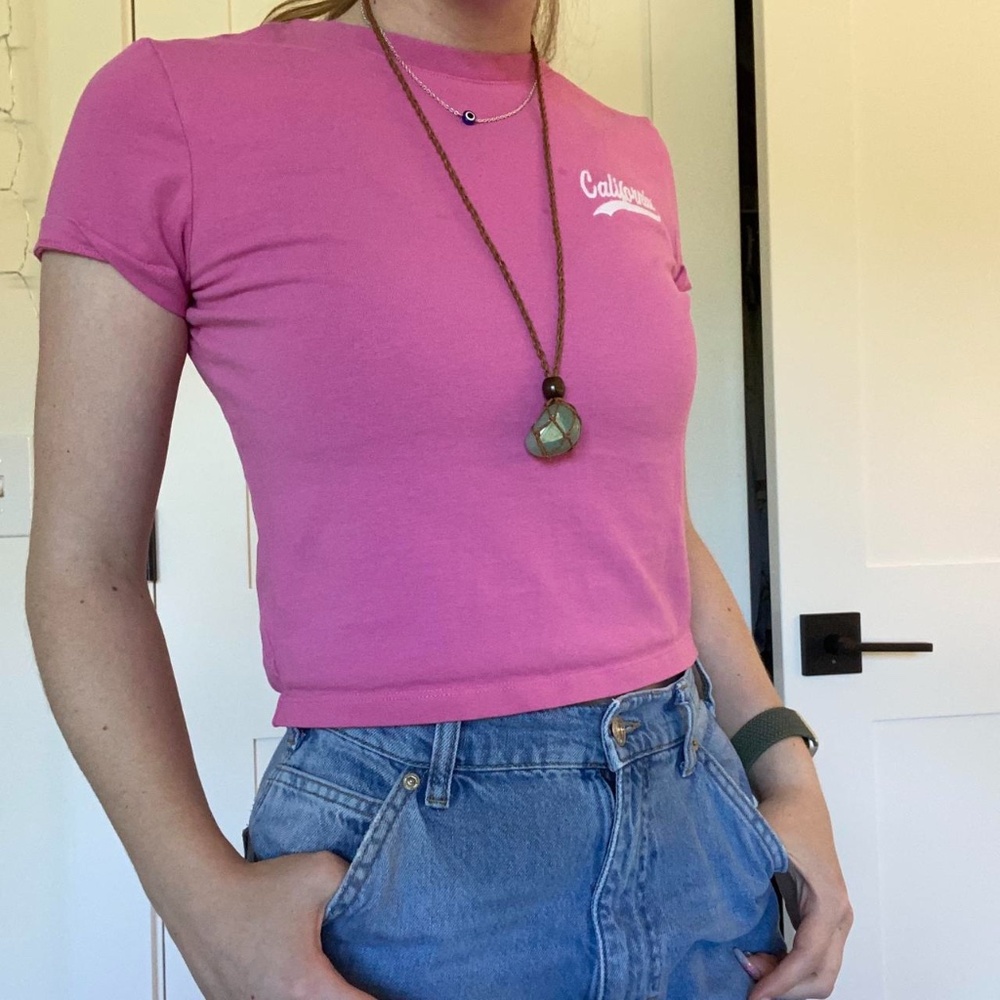 Pink California baby tee, size medium